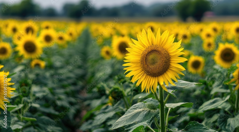 Obraz premium Sunflower Field in Full Bloom