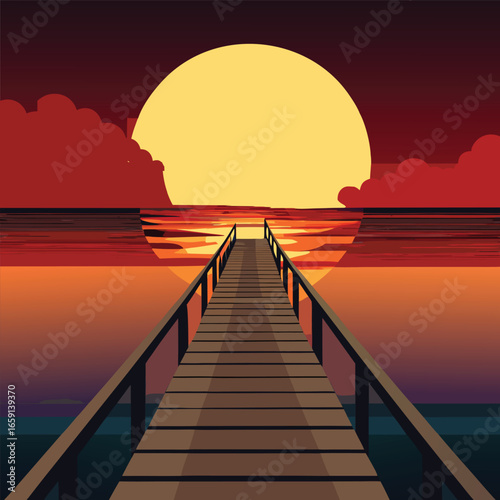 Sunset over the pier.