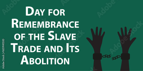 Day for Remembrance of the Slave Trade and Its Abolition web vector banner design illustration
