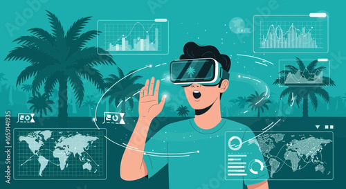 Immersive Virtual Reality Experience with Data Visualization in Tropical Environment