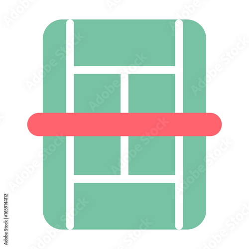 tennis court icon with flat style