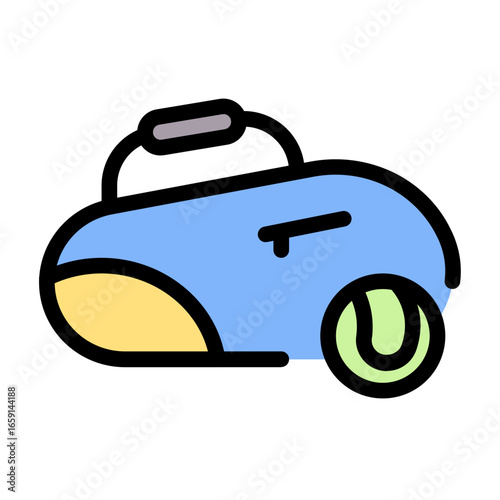duffle bag icon with flat line style