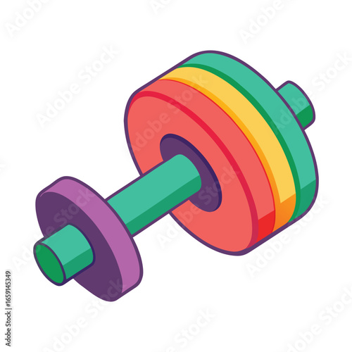 Colorful Dumbbell Vector Illustration A vibrant and energetic design of a weightlifting dumbbell with bright eye catching colors perfect for fitness themes
