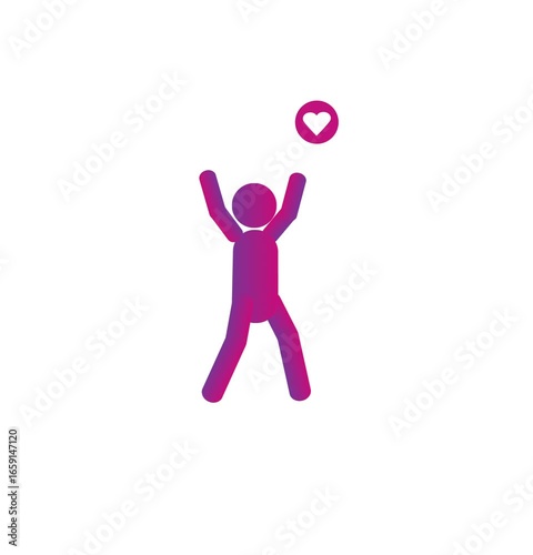 Celebrating Love Vector Illustration of a Happy Person with a Heart in the Air and a Congratulation.mp4