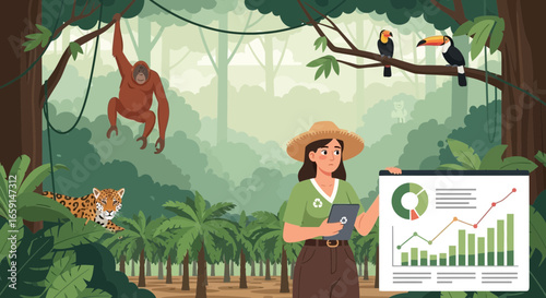 Analyzing rainforest ecosystem conservation, environmental data collection and protection