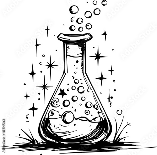 Exciting science experiment with bubbles laboratory creative setting close-up view chemistry concepts