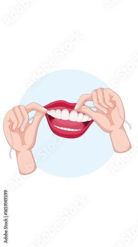 Animated Demonstration of Proper Dental Flossing Technique