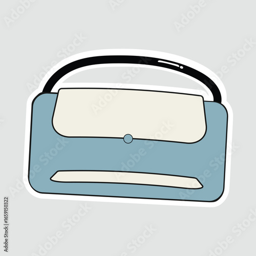 Fashion Handbag Vector Sticker. A cute vector illustration of a handbag, a popular fashion accessory perfect for carrying personal items