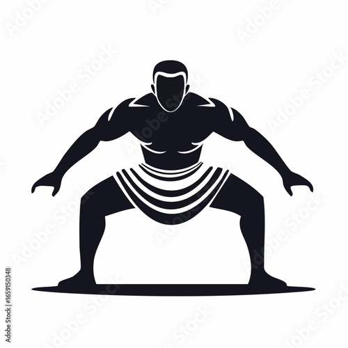 Silhouette of a firefly wrestler vector in action, muscles flexed, ready to compete