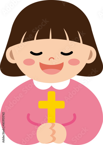 기도하는 여자 아이