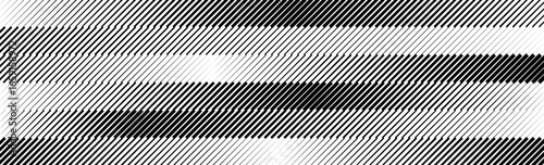 Oblique stripe halftone gradient texture. Slanted line gradation background. Black and white parallel diagonal wallpaper. Repeating stripe pattern backdrop. Vector abstract Doppler effect concept