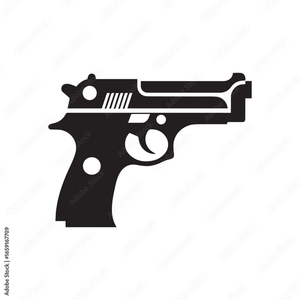 minimalist pistol logo with white background minimalist pistol logo with white background