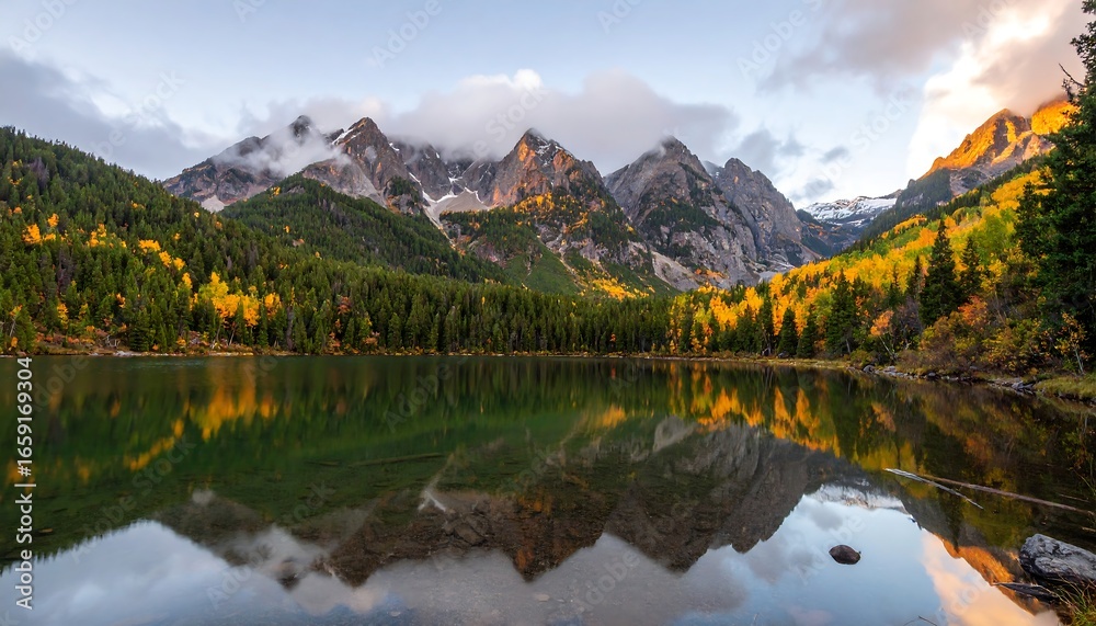 Fototapeta premium Lake, Mountains, Forest View