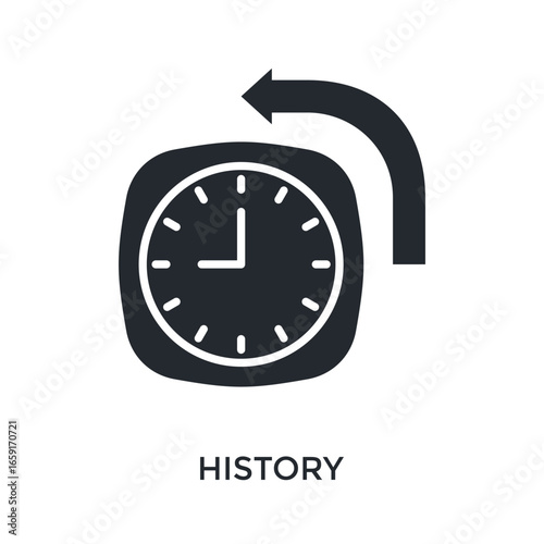 History Icon Glyph Style. Vector Illustration For Graphic Design