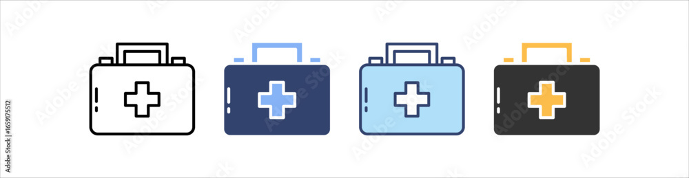 Fototapeta premium Medical Kit Icon Set Multiple Style Collection