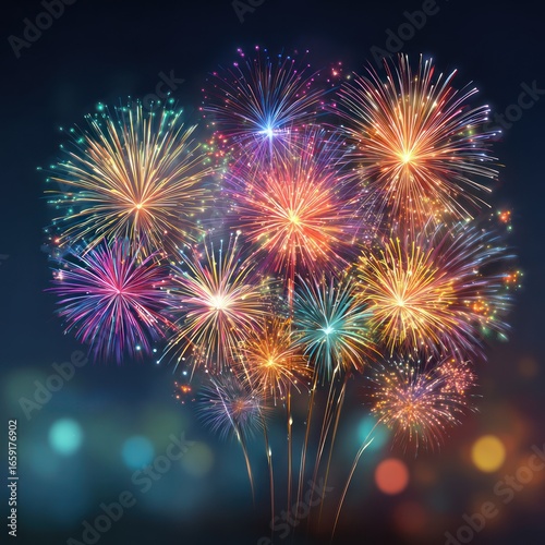 celebration fireworks vector image