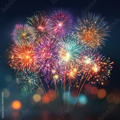 celebration fireworks vector image
