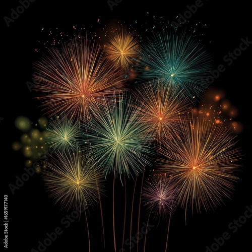 celebration fireworks vector image