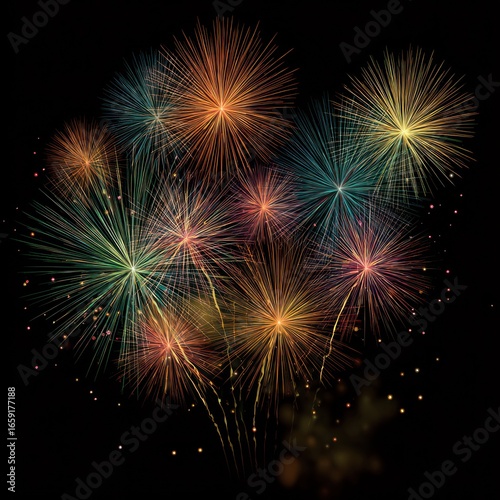 celebration fireworks vector image