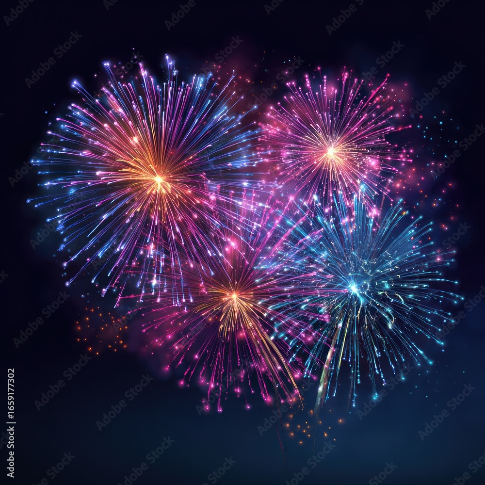 Fototapeta premium celebration fireworks vector image