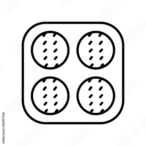 cricket balls icon with thin style