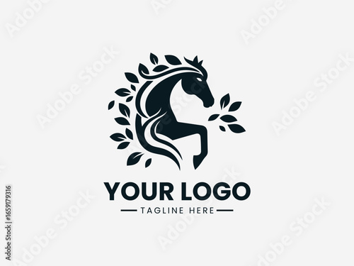 Graceful kudu antelope with elegant horns and leaf motif in nature vector logo