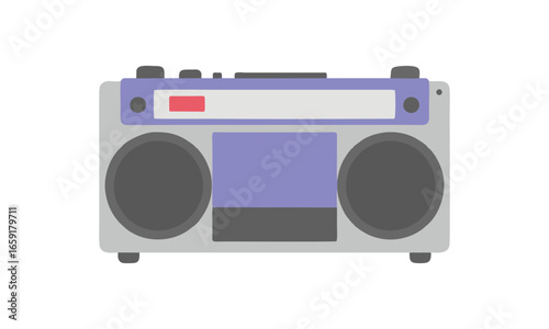 flat illustration of retro old analog radio tape