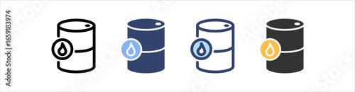 Oil Barrel Icon Set Multiple Style Collection
