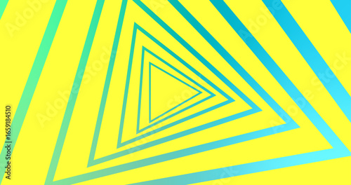 abstract triangle geometric background, gradient blue and green triangle strip with yellow background.