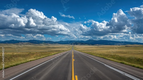 Open Road and Endless Sky: A mesmerizing image of an open road stretching towards the horizon, beneath a canvas of dramatic clouds. This photograph evokes a sense of freedom, adventure.