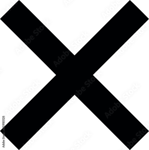 Vector vector art of black cross mark transparent background