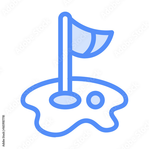 flag stick icon with linear color style