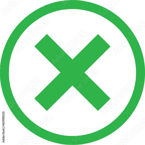 Vector vector art of green cross mark symbol in circle transparent background