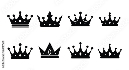 Collection of various crown silhouettes in different styles and designs