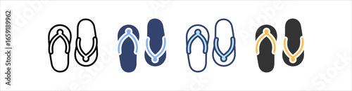 Flip Flops Icon Set Multiple Style Collection