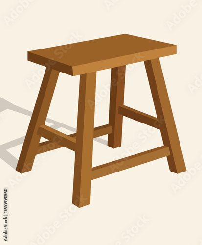 Stylish minimalist wooden stool for modern interiors, perfect for a rustic or Scandinavian design concept