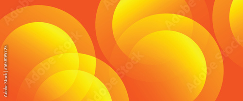 Vibrant abstract vector with glowing orange and yellow circular shapes. Modern geometric background ideal for banners, covers, and digital designs.