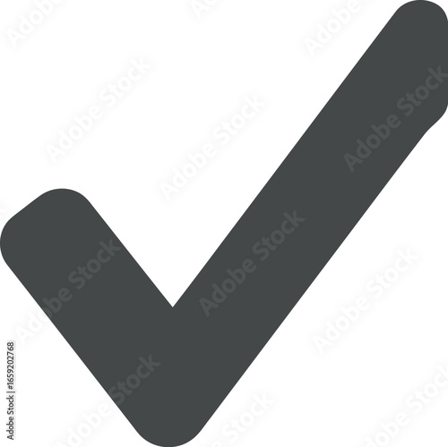 Vector vector art of grey checkmark symbol transparent background