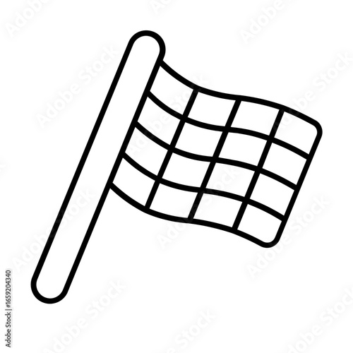 racing flag icon with thin style
