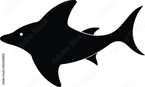 Black dolphin vector icon