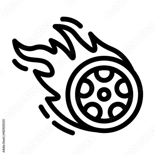 fast tires icon with line style