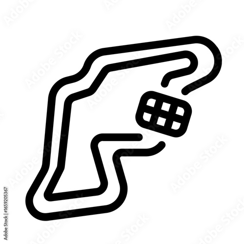 circuit icon with line style