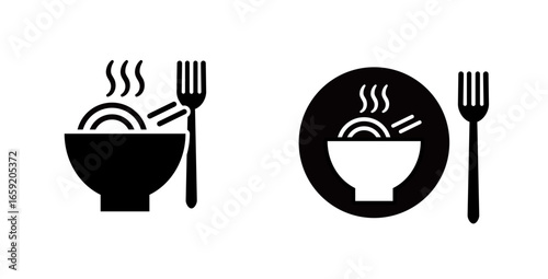 Meal icon set  23A,23A−2  : meal , icon, Ramen, rice, noodles, bar, restaurant, soba, set