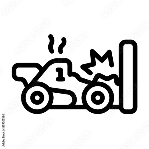 car crash icon with line style