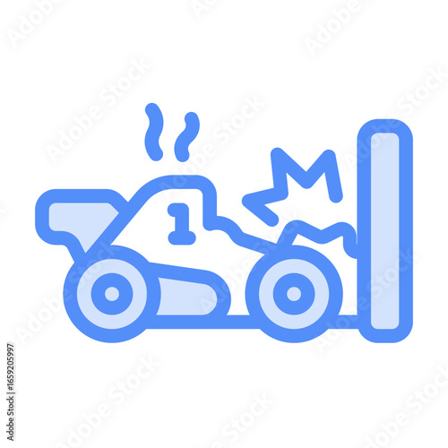 car crash icon with linear color style