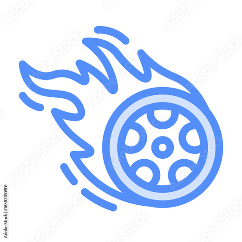 fast tires icon with linear color style