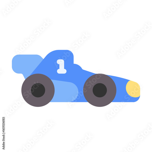 formula 1 side icon with flat style