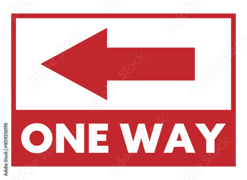 一方通行の標識 赤