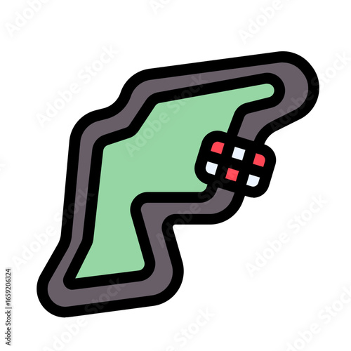 circuit icon with flat line style