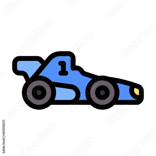 formula 1 side icon with flat line style